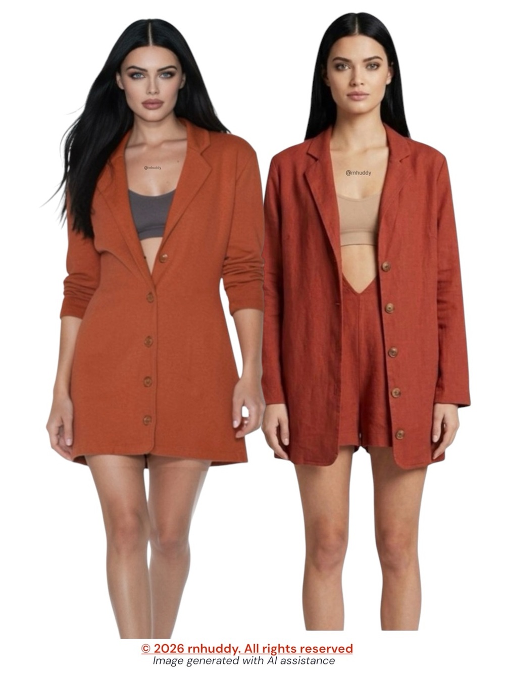 Free People Beach S rust Lizzie blazer romper